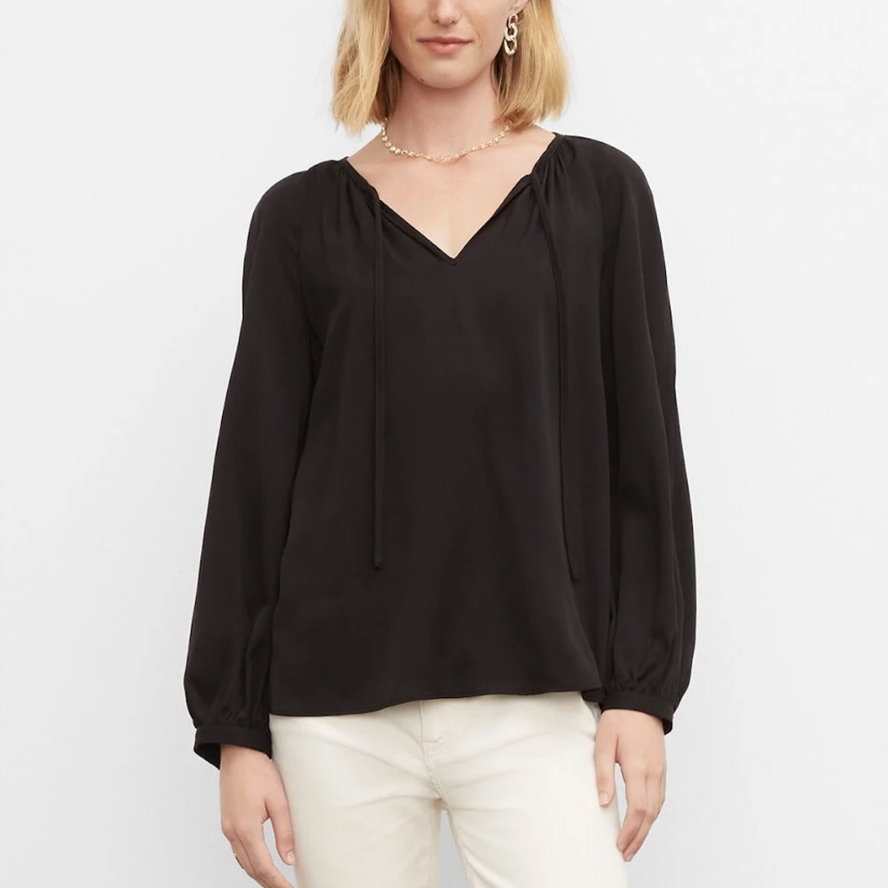 Tie Neck Swing Top - New With Tags - NEVER WORN - Black